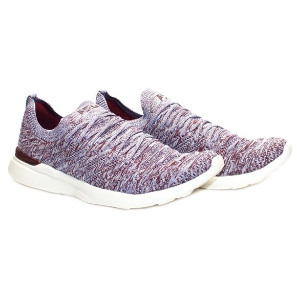 APL Athletic Propulsion Labs Mens Techloom Wave Sneakers Burgundy Forged Blue 12
